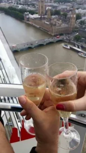 champagne on the London eye